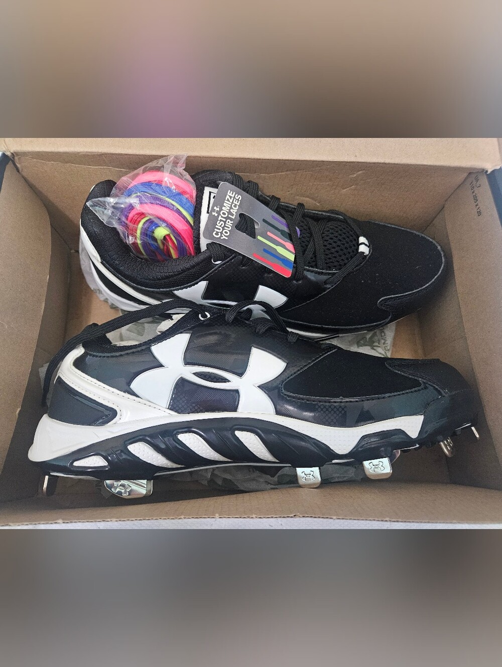 Under Armour Spine Glyde Women's Cleats Black & White US 8.5